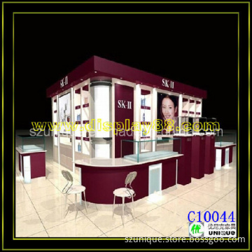 Elegant Shopping Mall MDF Cosmetic Kiosk Design for Display
